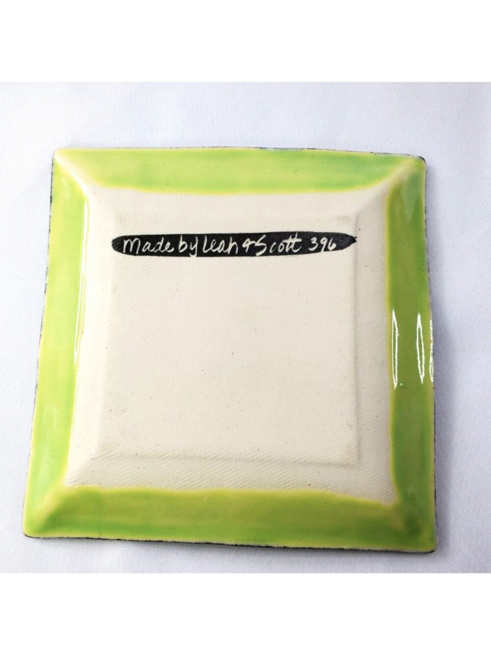 Cream & Black 6x6 Trinket Dish Spirit of the Rocks Pottery Leah & Scott DeCapio - Picture 7 of 7